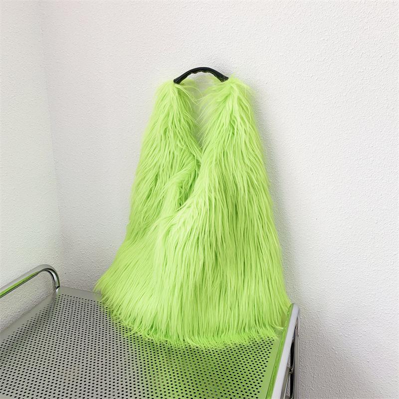 Luxuriöse Flauschige Plüsch Damen Umhängetasche Weiche Kunstpelz Taschen für Damen Übergröße Handtasche Winter Puffy Hobo Designer Shopper Tragetasche
