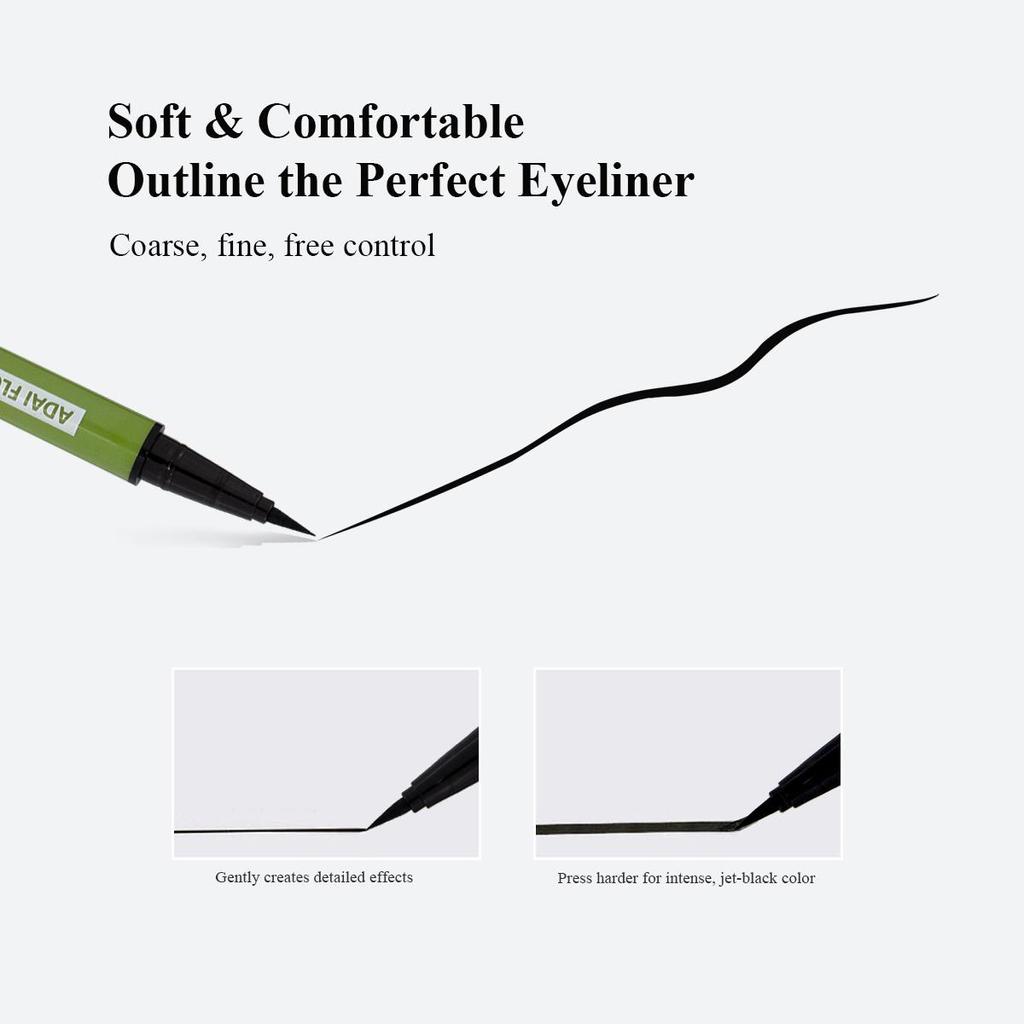 Waterproof Liquid Eyeliner Smudge-Proof & Transfer-Resistant Long-Lasting Appearance Green Eyeliner Black