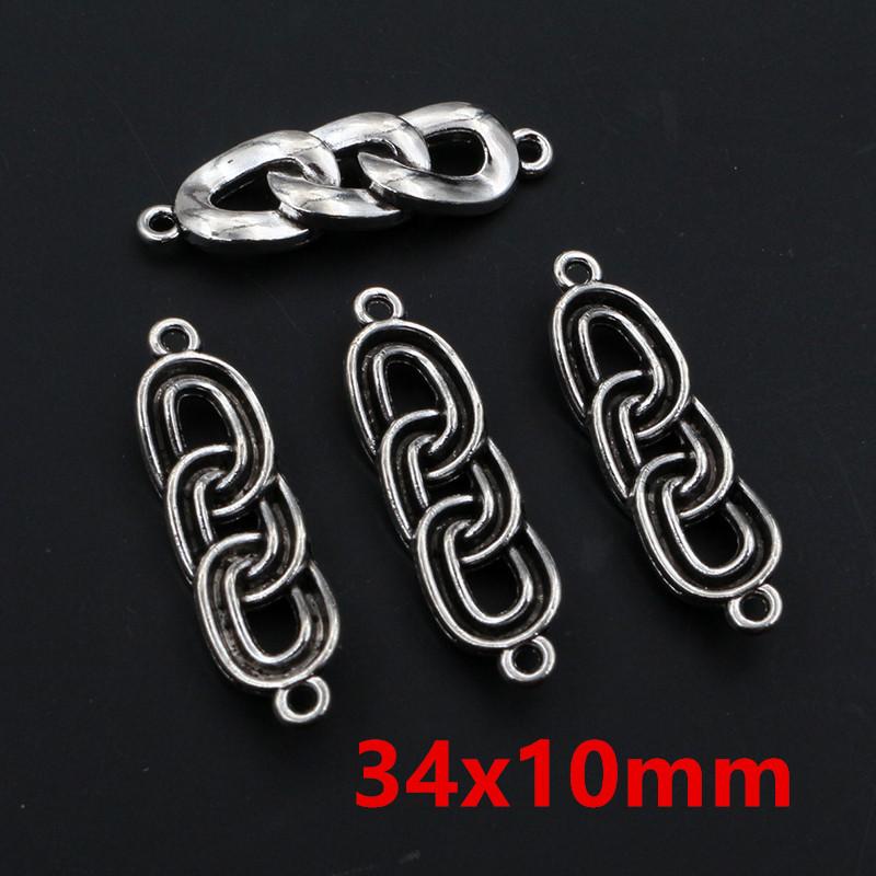 20pcs Alloy Metal Boho Charms Connector Pendants Vintage Style Antique Silver Plated Craft DIY Jewelry Making Accessories