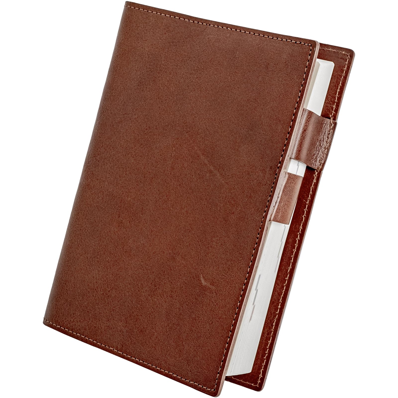 

A6 size notebook genuine Italian book for men and with pen dark brown [Dom Teporna] cover, pocketbook, leather, leather, cover, women, holder,