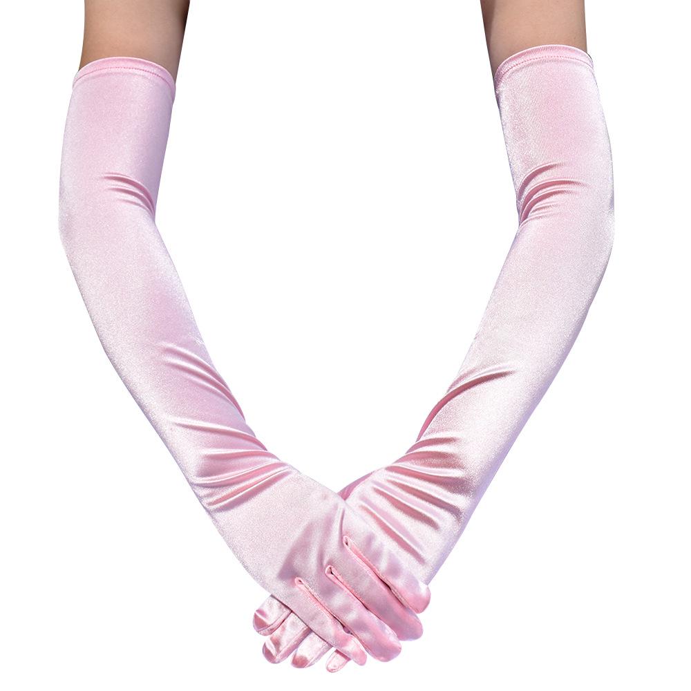Long Satin Evening & Wedding Gloves for Performance, Prom, Dance, and Costume Accessories