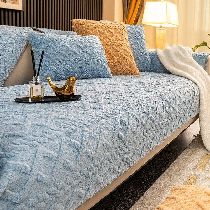 

Простота, однотонный толстый плюшевый чехол для дивана, полотенце, мягкий плюшевый чехол для дивана для гостиной, L-образный угловой диван, декоративная подушка 70x70cm 1pcs