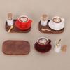 Miniature English Coffee Cup Party Accessories Alloy Coffee Cup Set Pretend Play Detail Dollhouses Decors 3 Set