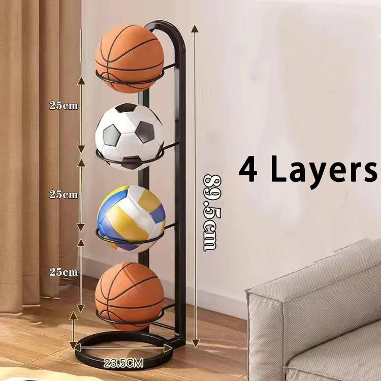 For 2/3/4/5Layers Basketball Storage Rack Indoor Children Balls Placed Rack Football Volleyball Basketball Holder Balls Metal St