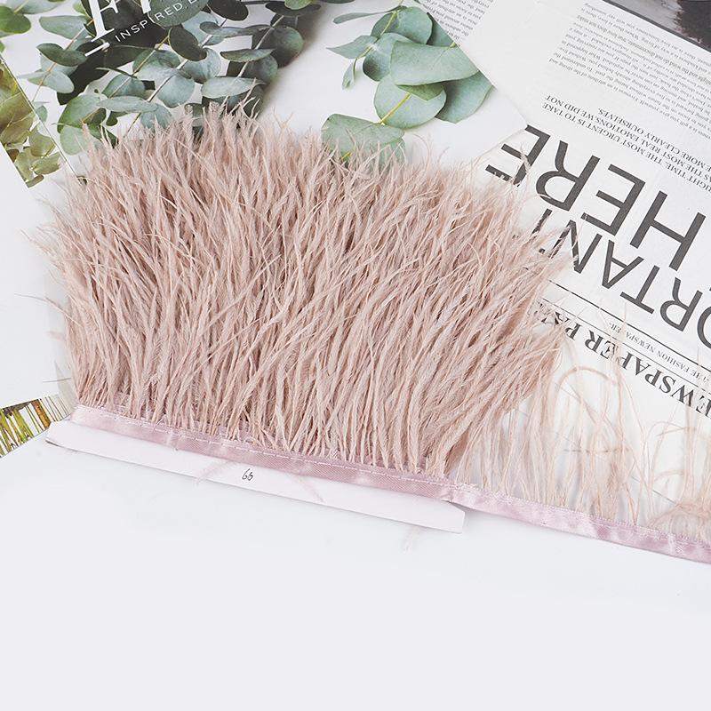 8-10Cm Ostrich Feather Wedding Dress Diy Performance Clothing Accessories Feather Tassel Including Webbing