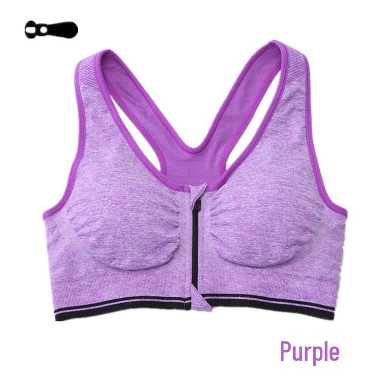 Classic Zip-Front Shockproof Sports Bra Plus Size Women's Yoga Vest