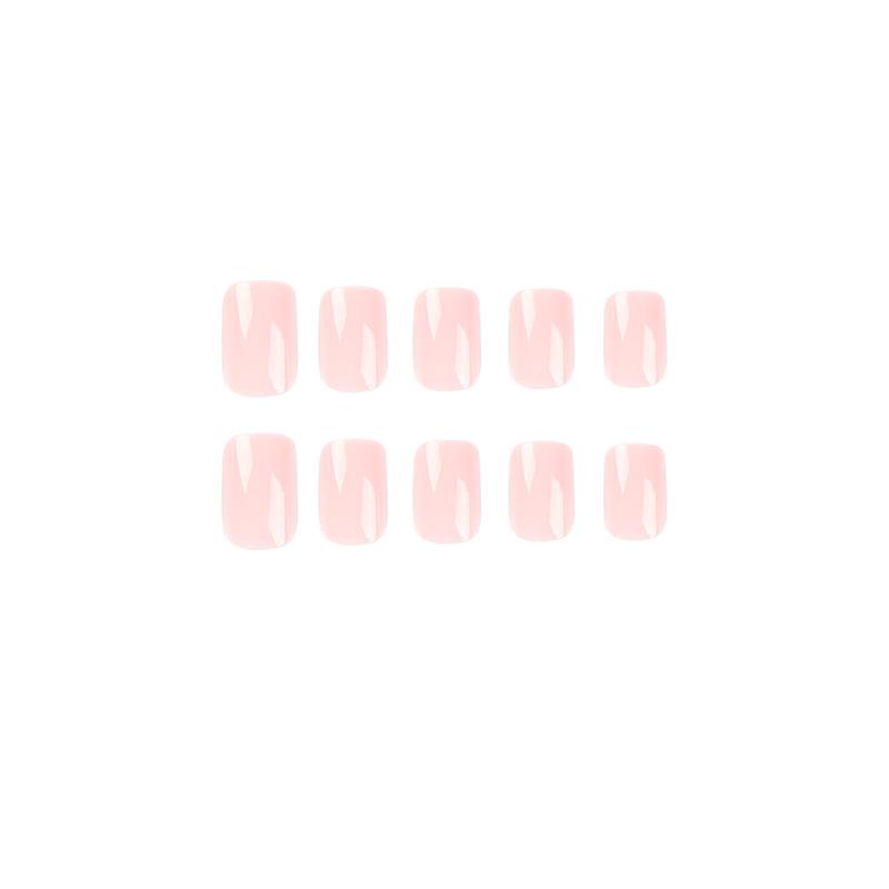 Mid-Length Rectangular Solid Color Press-On Nail Art Pieces (Removable)