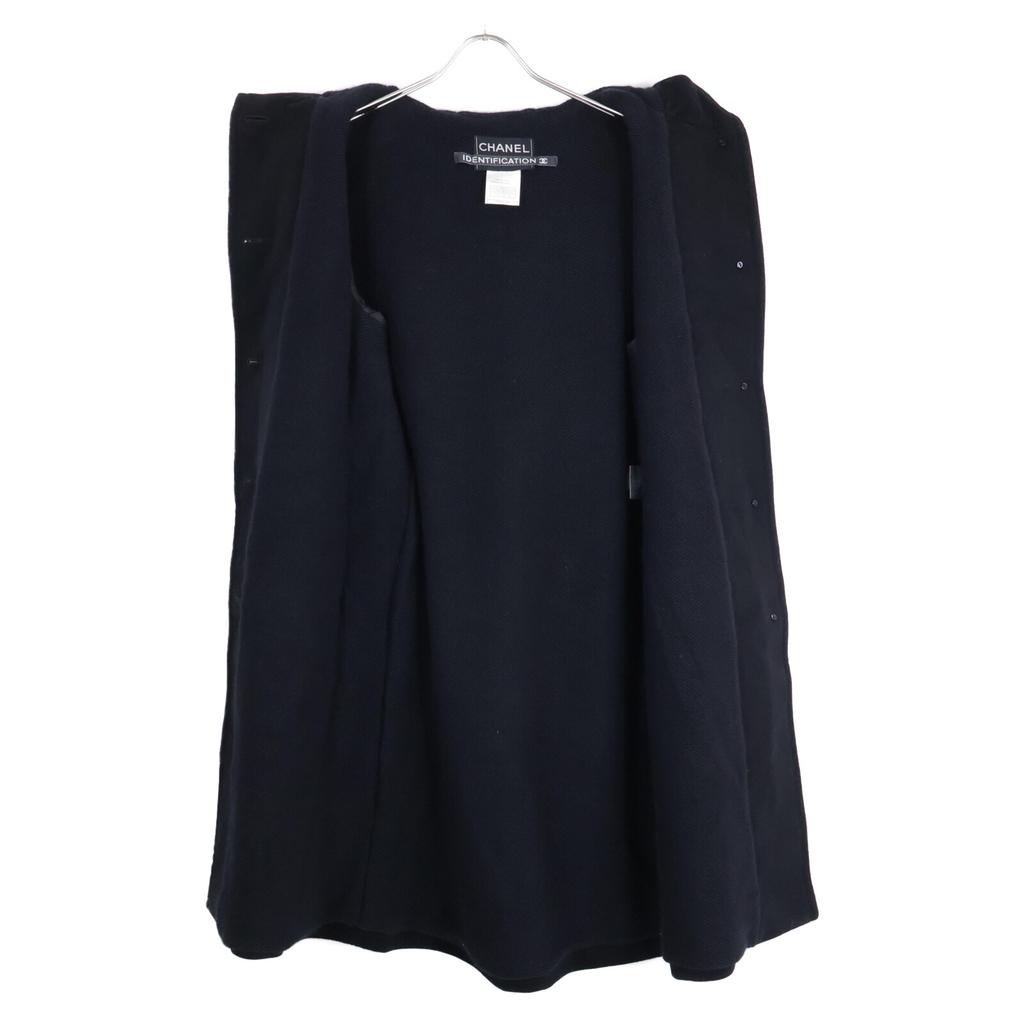 CHANEL [Domestic regular] 99A P14063W02560 Logo button wool x cashmere hoodie coat 38 blackUsed