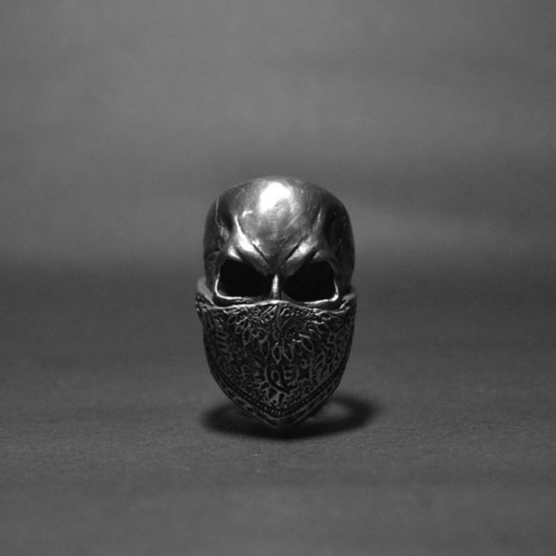 Dropshipping Men's Calvarium Skull Ring Gothic 316L Stainless Steel Biker Ring Motorcycle Band Jewellery Party Gift OSR734