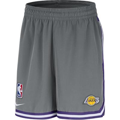 Dri-Fit NBA Los Angeles Lakers Striped Sweat-Wicking Quick-Dry Casual Basketball Shorts Men Shorts Smoke-Gray All-Over-Purple White FQ3533-084