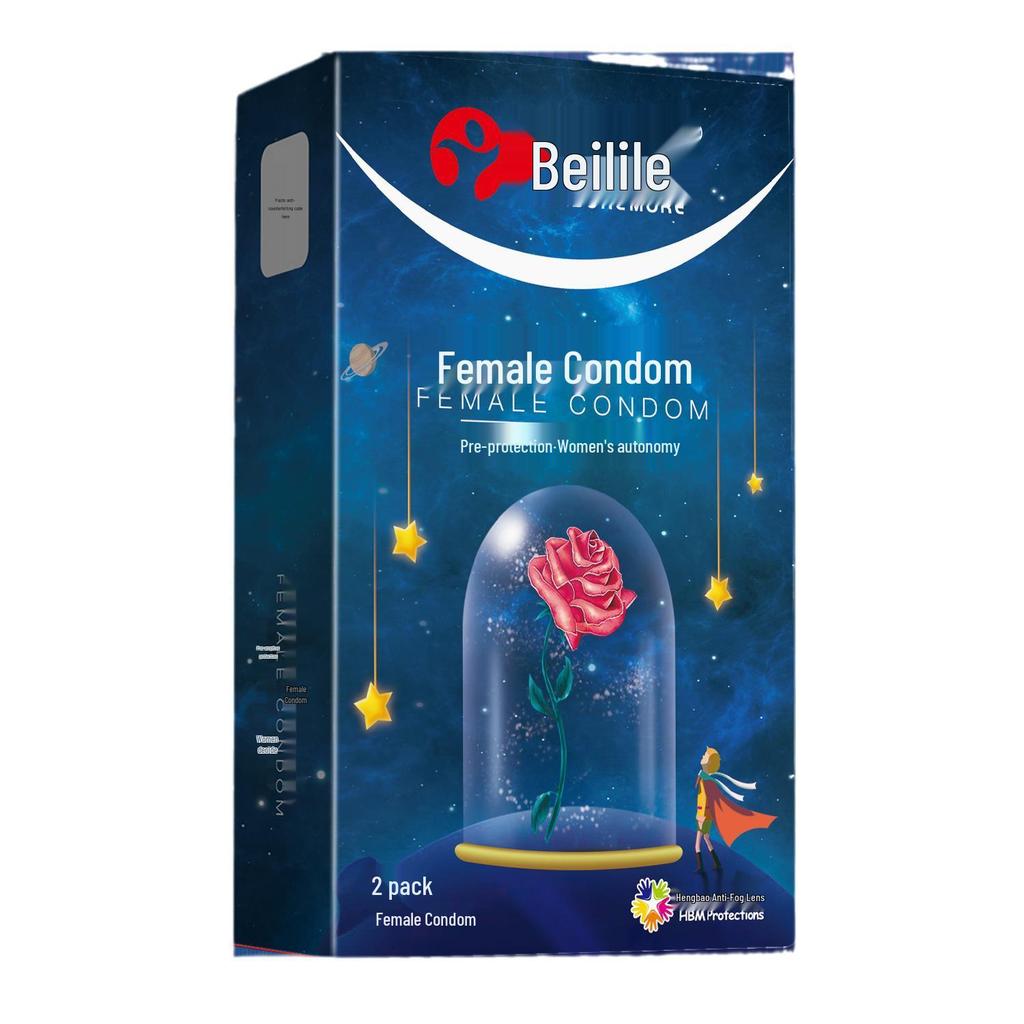 Beilile 2-Piece Female Condom Pack: Erotic Adult Contraceptive Condoms
