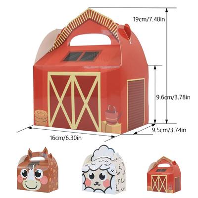Tote Box Square Bottom Candy Gift Box Cute Animal Design Gift Wrap with Handle Chocolate Cupcake Wedding Birthday Party Gift
