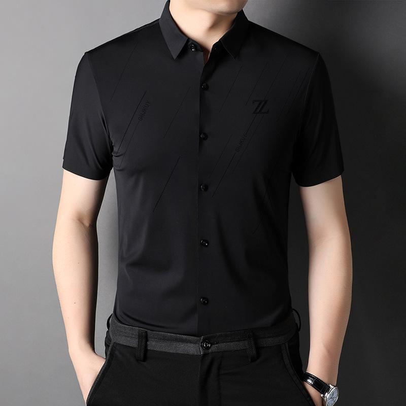 Summer New Men's Short-sleeved Striped Shirt Senior Business Youth Men's Half-sleeved Shirt