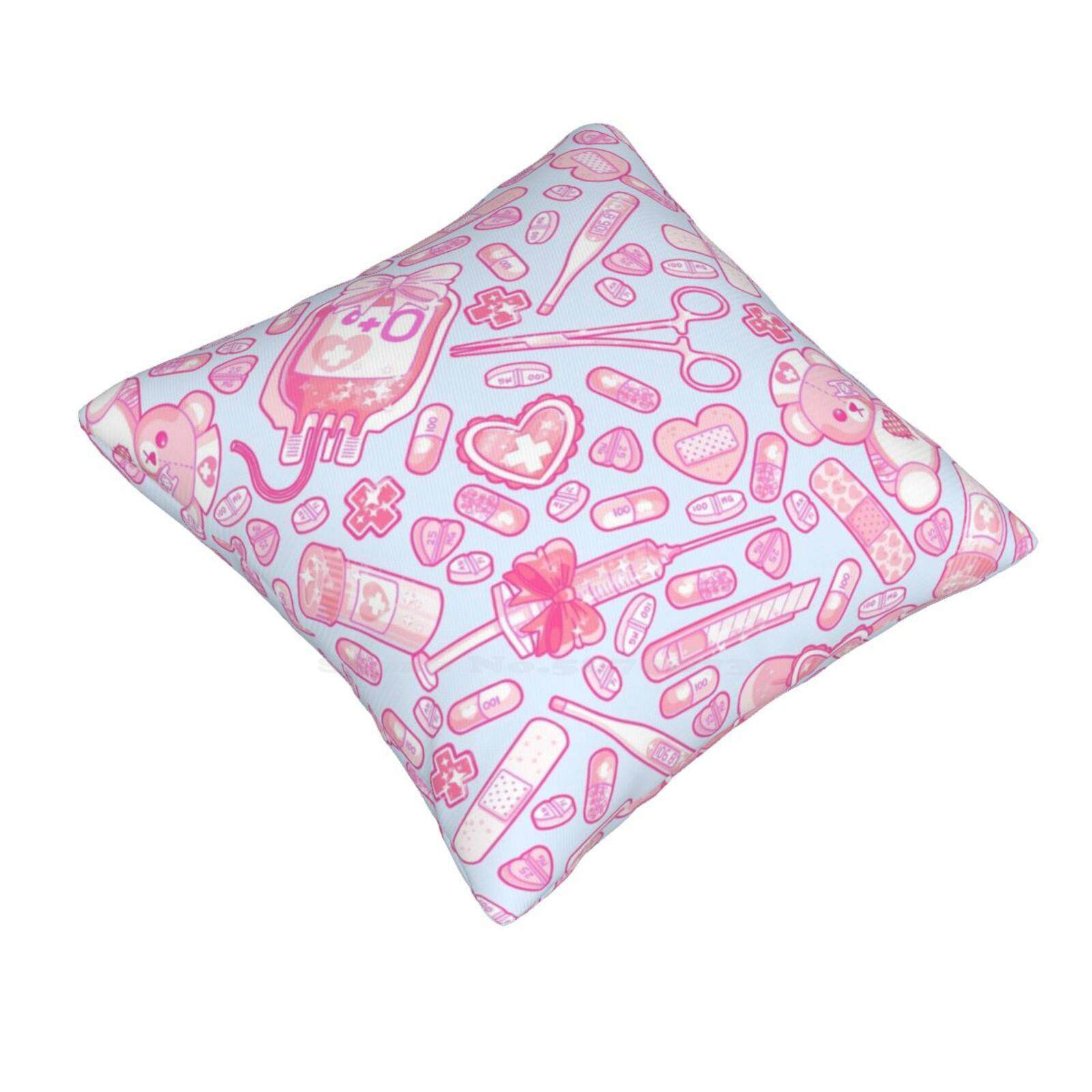 Болезненно-Сладкая Декоративная Наволочка Подушка Мужская Гера Гро-Каваи Пастельная Готика Жутко Милая Розовая Лолита Медицинские Таблетки 30cmx30cm