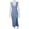 2025 European & American Women's Summer Deep V-neck Slimming Backless Slit Sexy Dress