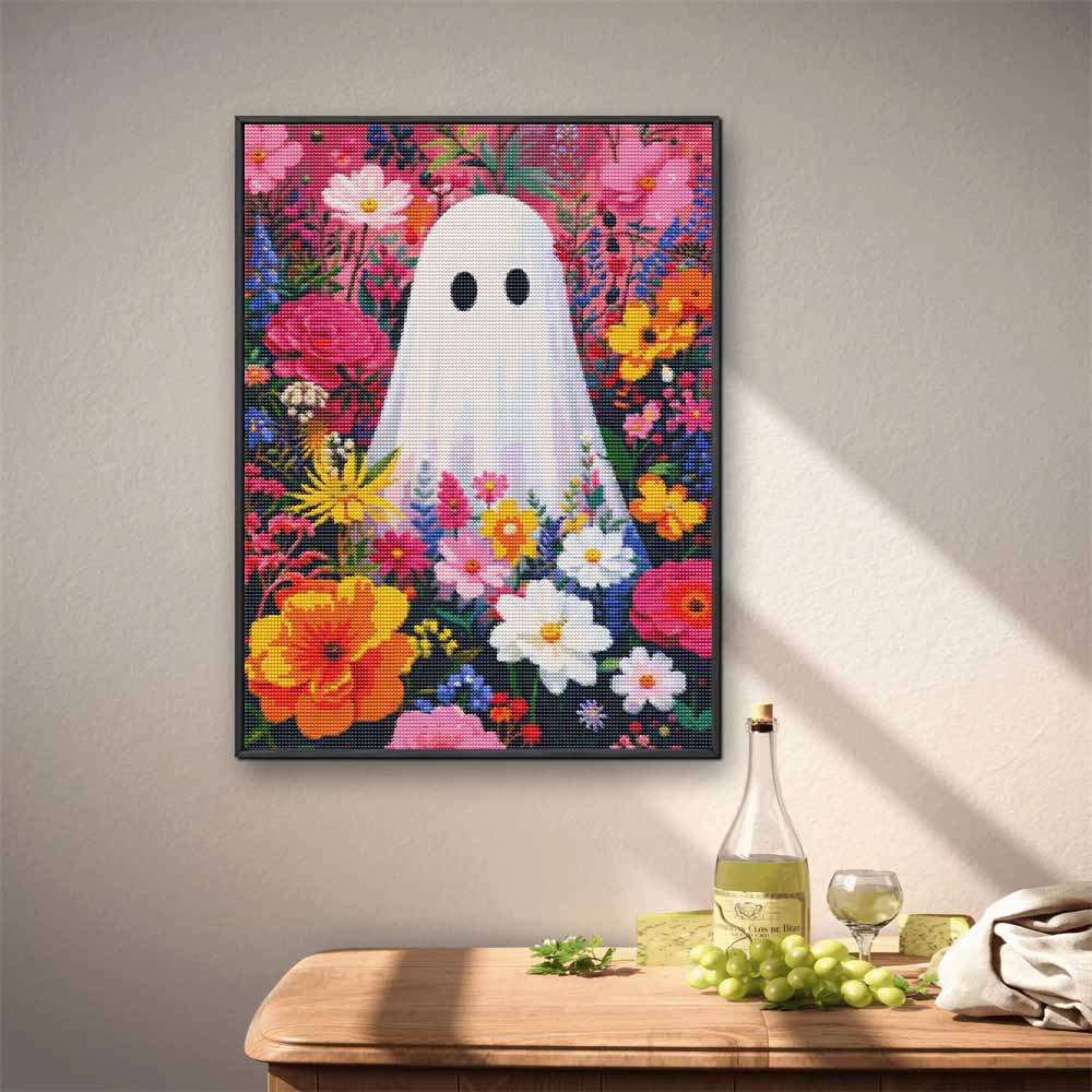 Diamond Art Painting Kit Cute Spirit in Garden Pattern DIY Full Drill Canvas Relaxing Craft Gift for Adults Home Wall Decor Art