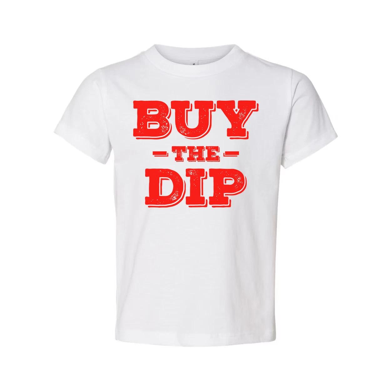 

Crypto Buy The Dip Unisex Graphic T Shirt With Distressed Red Print For Everyday 2XL