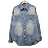2026 European Spring Jacquard Rhinestone Denim Shirt - Casual Korean Style