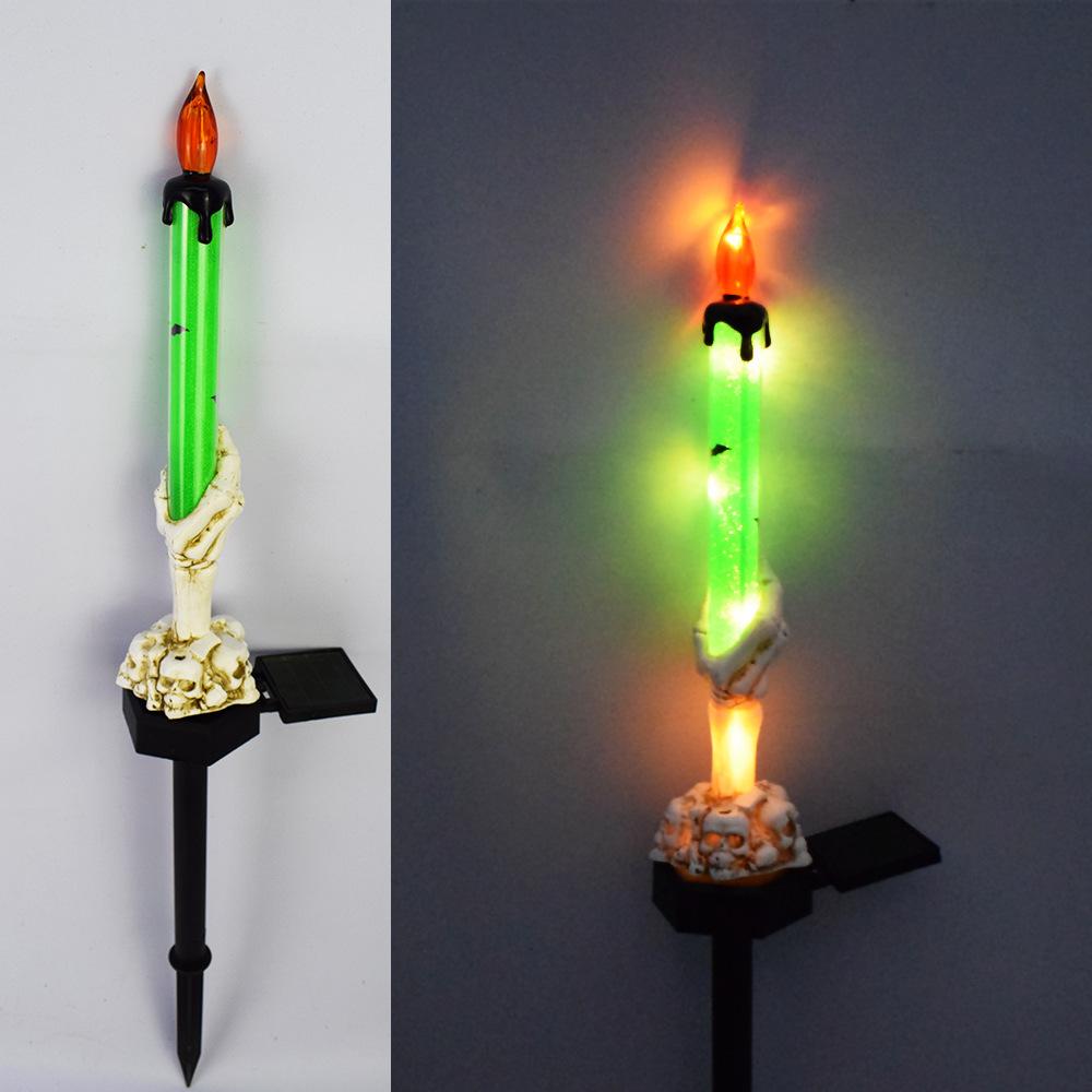 Halloween Pumpkin Candle Pathway Solar Lights Crow Yard Stake Lamp for Garden Yard Lawn Pathway Home Party Decoration Waterproof