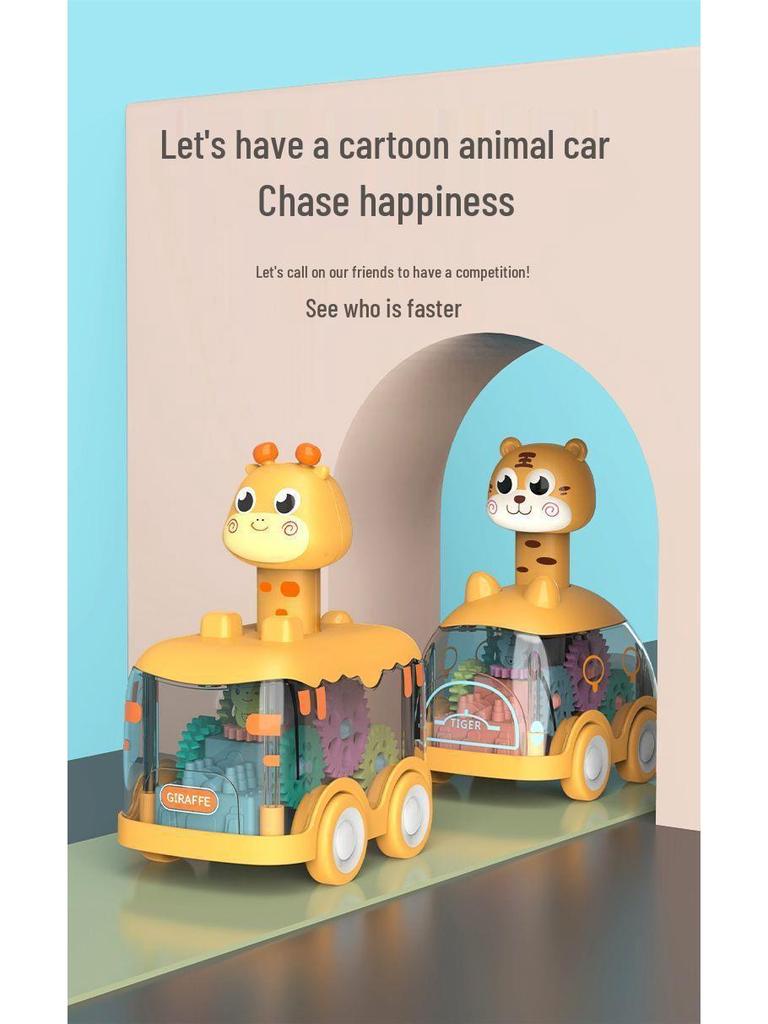 Educational Baby Car Toy for 0-1.5 Years - Cartoon Animal Design with Lights
