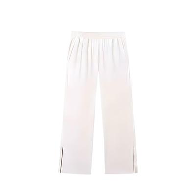 Plain Mid-Waist Drawstring Breathable Versatile Wide-Leg Sports Pants Women Bottoms Galaxy-Gray 962527303-5