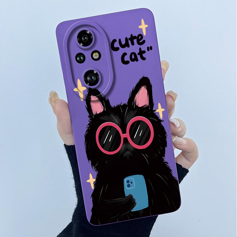 Cartoon Case For Honor 200 100 Honor200 Honor100 Pro Lite 5G Liquid Silicone Camera Lens Protector Phone Case Soft Back Cover