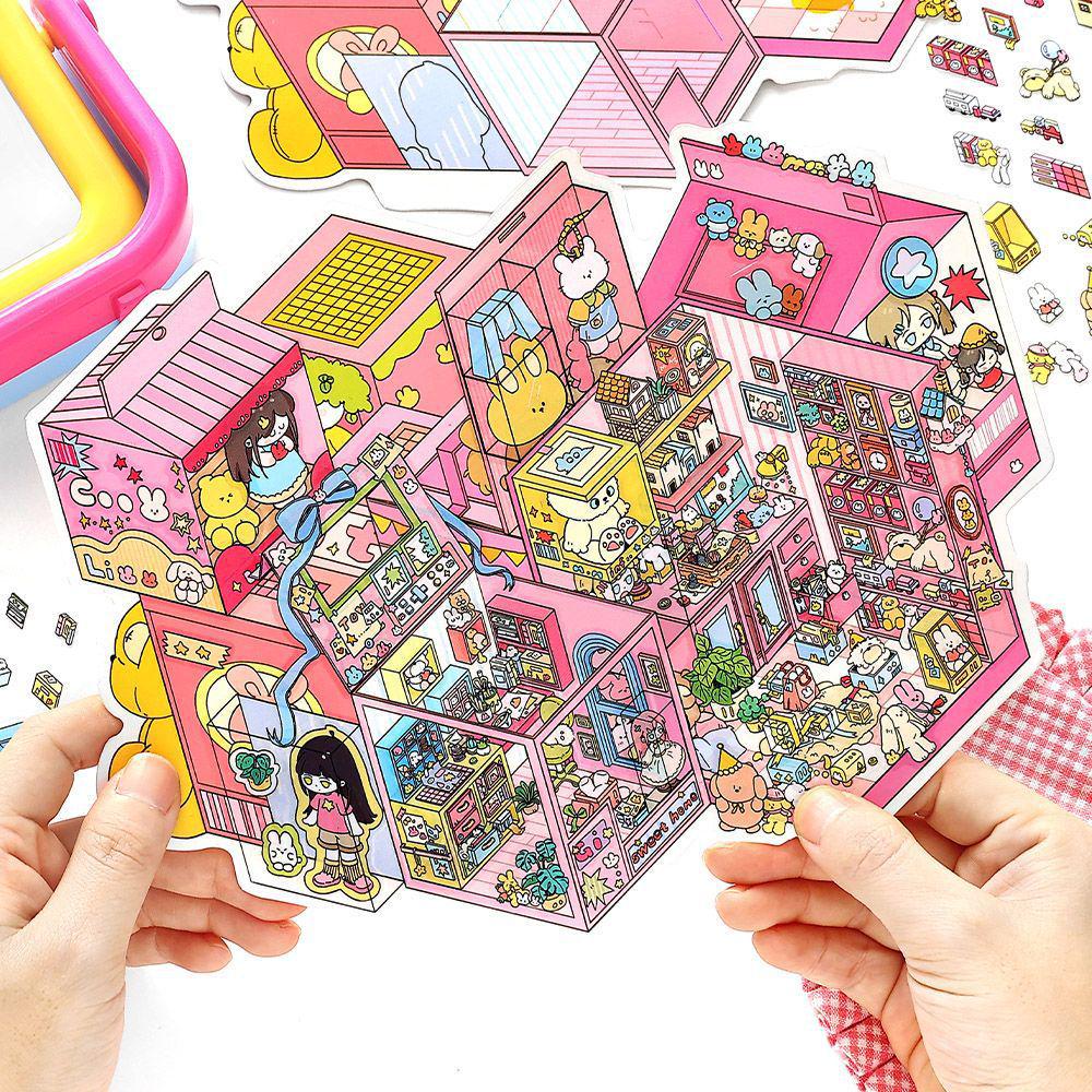 Infeel.Me My Little House Scenery Sticker (2.5D Miniature, Large Size) – Series 21 Children's Journal Toy
