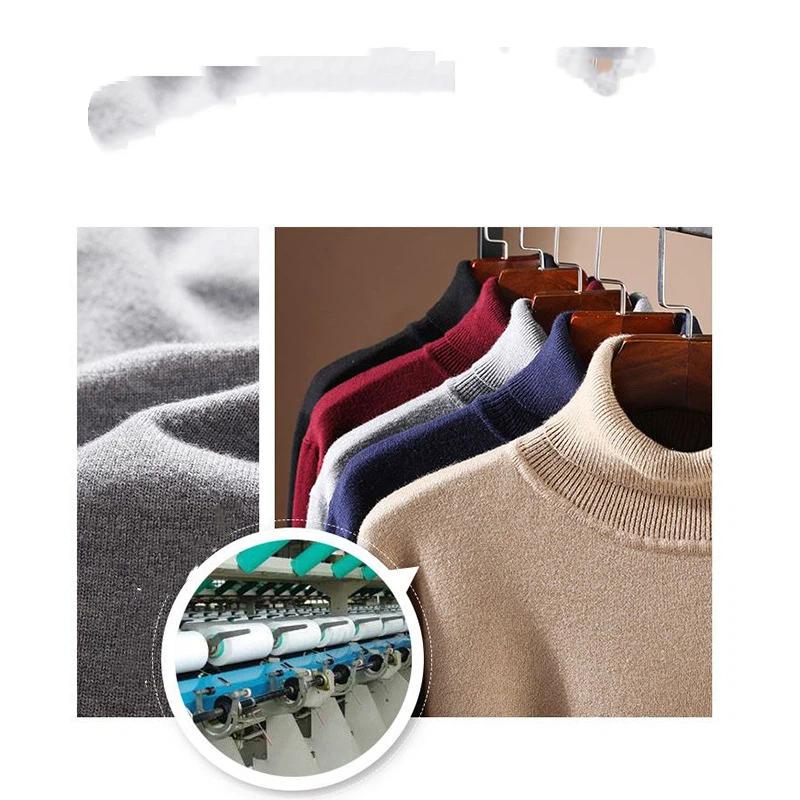 Men's Autumn And Winter Warm Velvet Inner High Collar Sweater