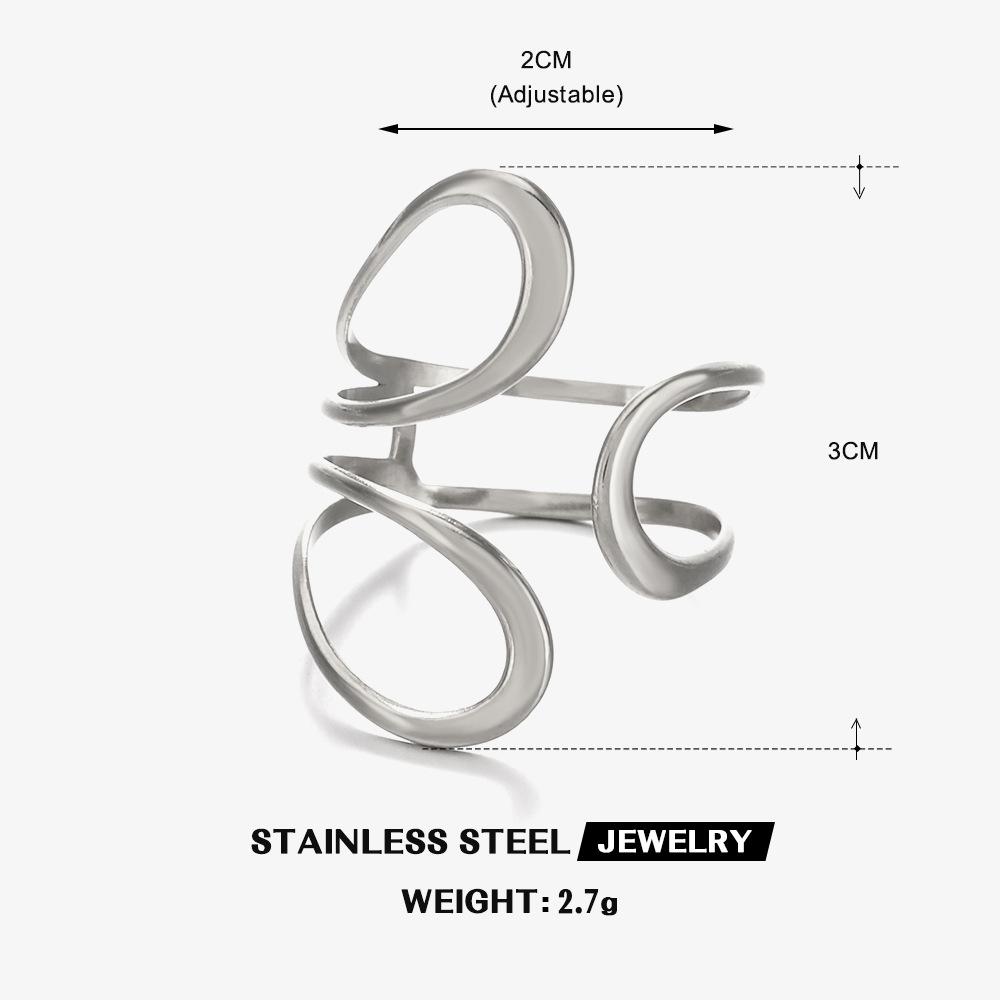 Lats Fashion Geometric Open Ring Stacked Irregular Ring For Women Party Festival Accessories