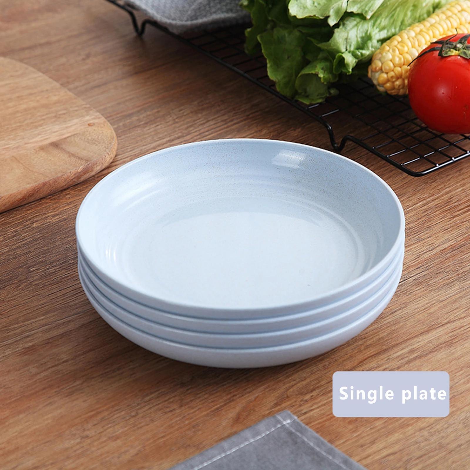 

Небьющиеся прочные тарелки, столовая посуда, 1 шт., тарелка из пшеничной соломы, многоразовые обеденные блюда, легкая посуда, кухонные принадлежности 7.8 inches