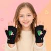 Plush Flip-Top Faux Mink Velvet Half-Finger Gloves - Thick Warm Knit for Autumn/Winter Writing