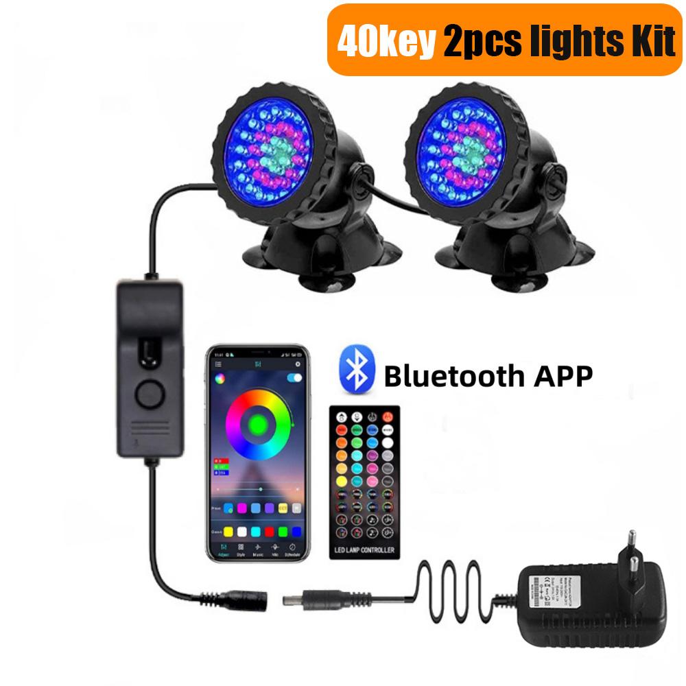 IP68 Wasserdichte Unterwasserleuchte DC 12V Lampe RGB LED Spotlicht Schwimmbadleuchten mit Fernbedienung Dekorative Spotleuchte