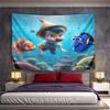Wide Wall Tapestry Pinocchio Swimming Underwater With Nemo and Dory Clownfish Blue Tang, Wide Decor for Men Women Home Dorm Collector
