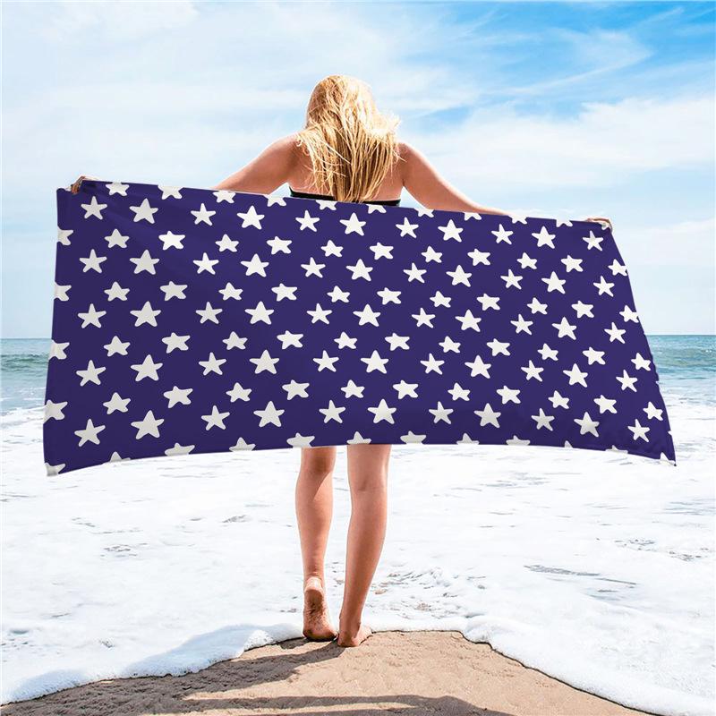 Summer Tropical Ultra-fine Fiber Beach Towel with Sun Protection