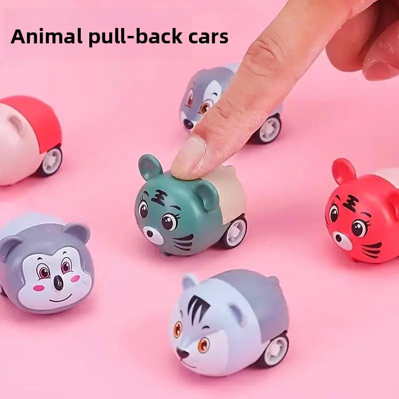 Plastic Inertia Animal Car With Panda Rabbit Tiger Exterior Design For Kids