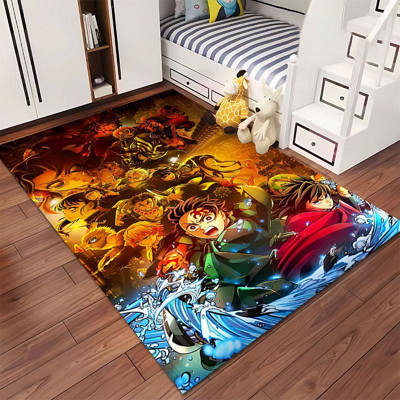 Anime-Inspired Warrior Carpet suitable as a non-slip mat for the living room or bedroom sofa