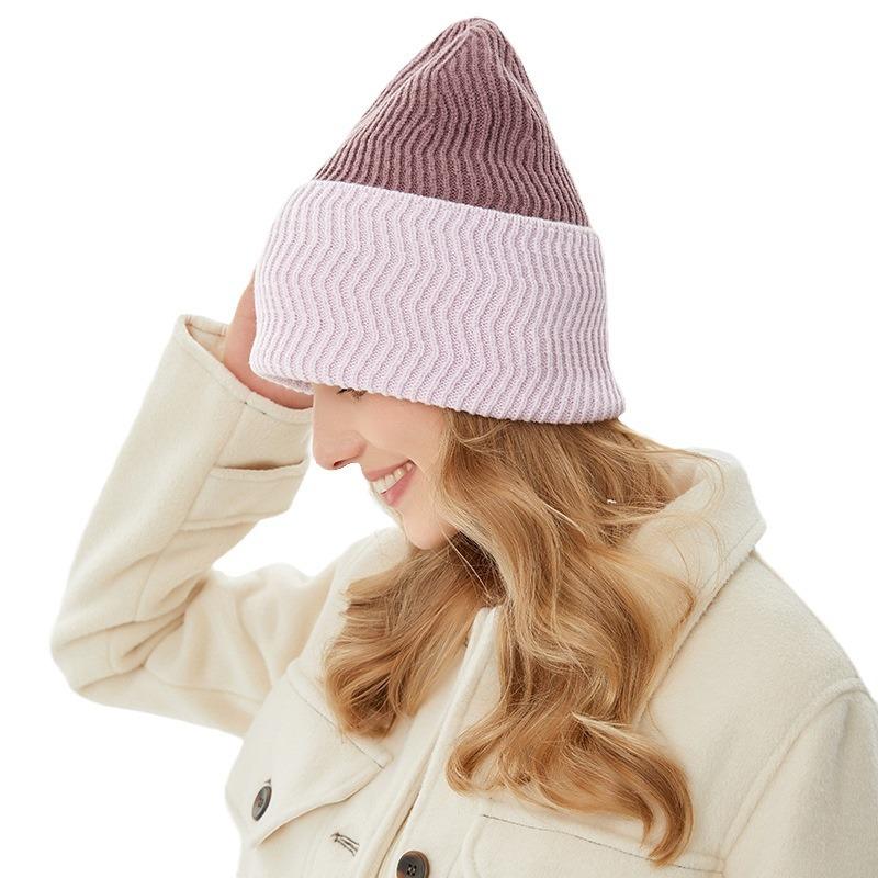 Niche Knitted Hat for Men and Women Trendy Autumn and Winter Warm Neck Protection Hood  Outdoor Cycling Windproof Woolen Hat