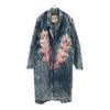 JORDA FASHION Paint Processing Long Sleeve Denim Coat L Blue Women Used