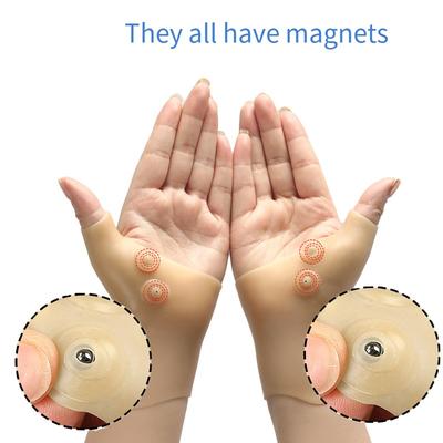 1 Paio di Guanti Magnetici in Silicone Terapeutico, Protezione per il Polso, Custodia Mouse Anti-dolore, Pollice di Fissaggio Strumento