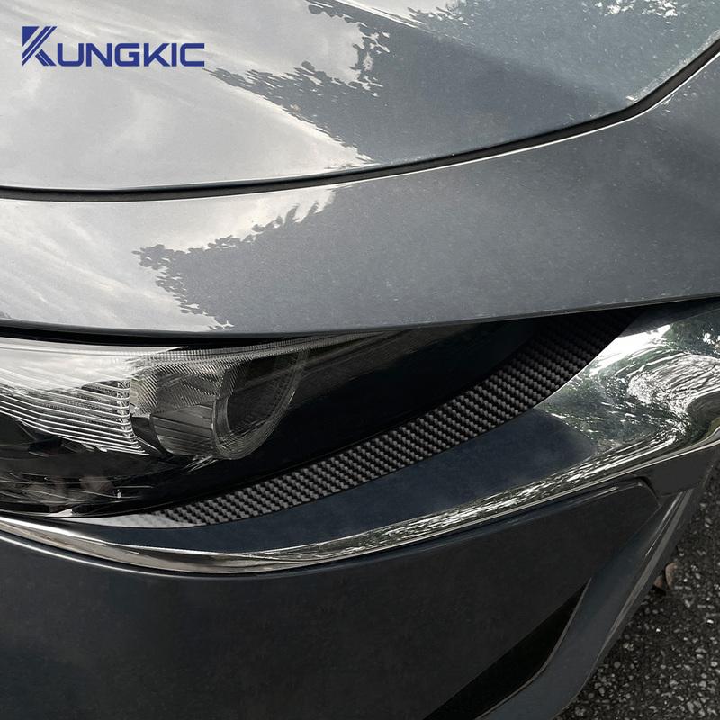 Real Soft Carbon Fiber Sticker For Mazda 3 Axela BP      2024 2025 Car Lamp Eyebrow Decor Trim Accessories