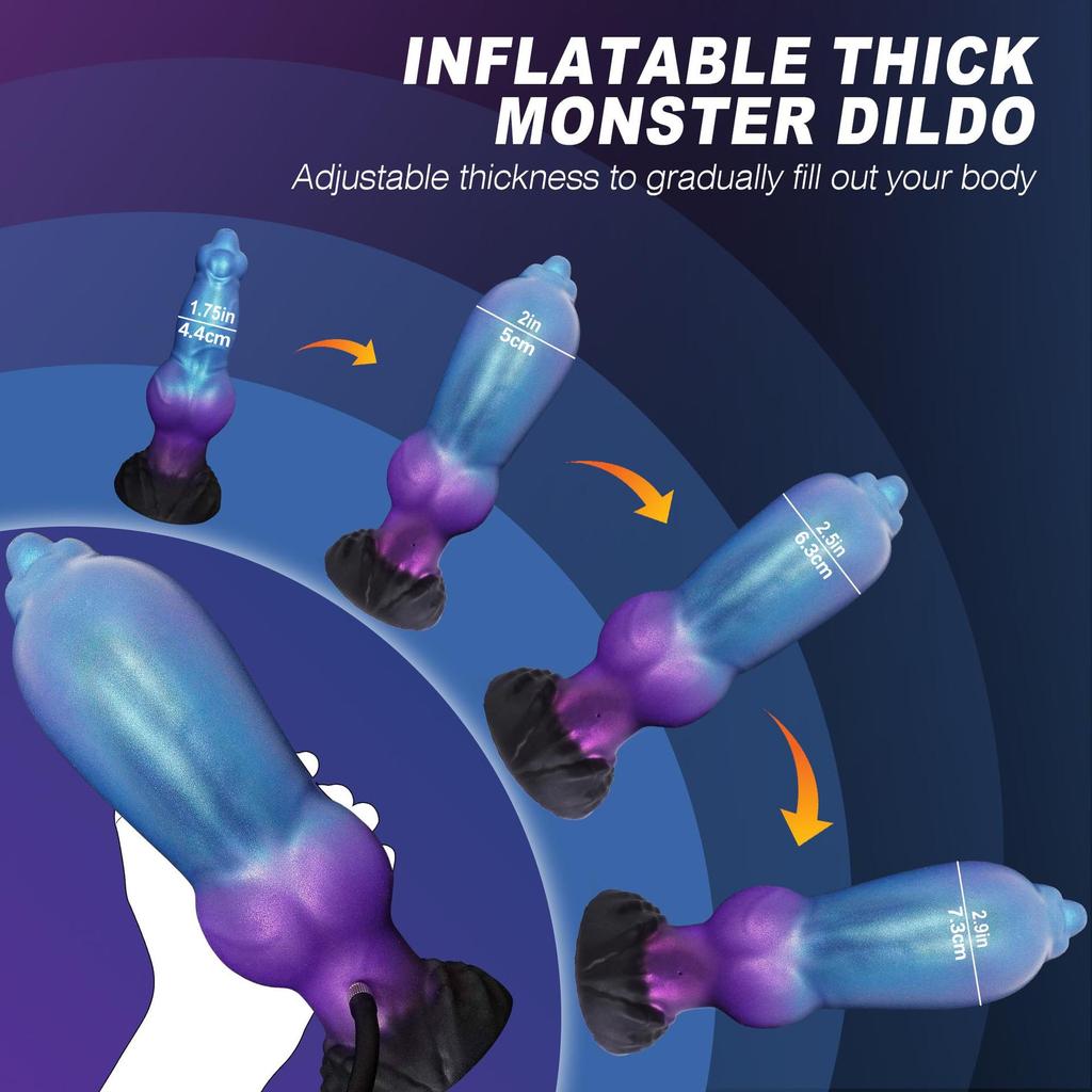 Silicone Inflatable Dog Penis Dildo Anal Plug