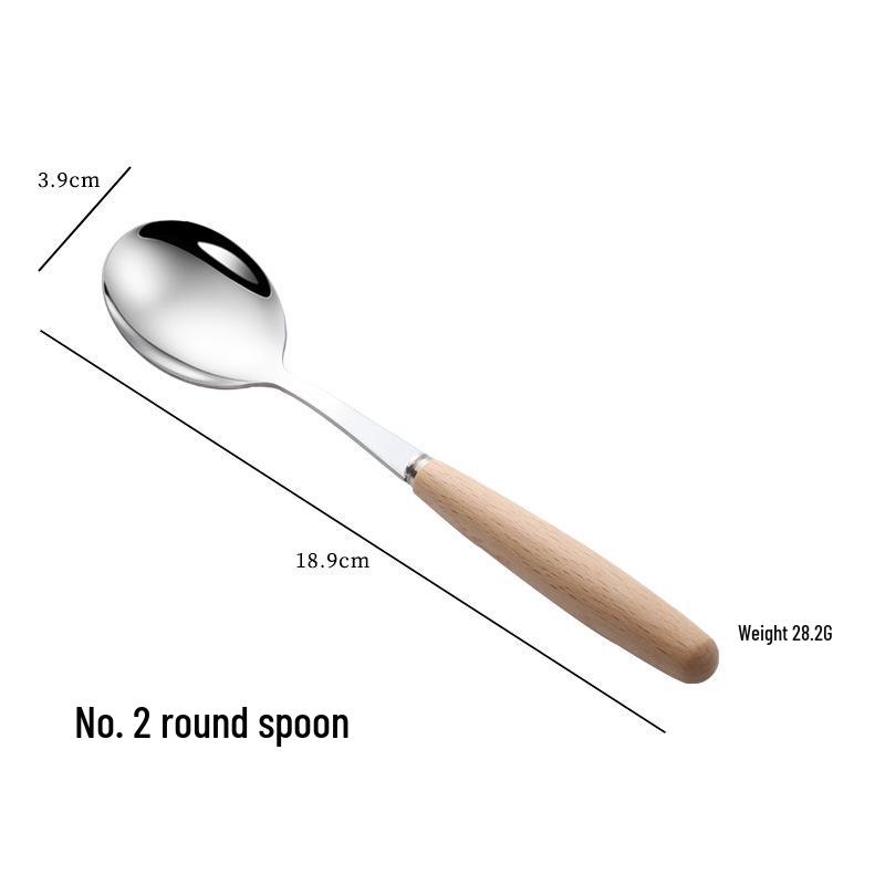 Japanese Wooden Handle Stainless Steel Cutlery Set - Knife, Fork, Spoon for Western Cuisine