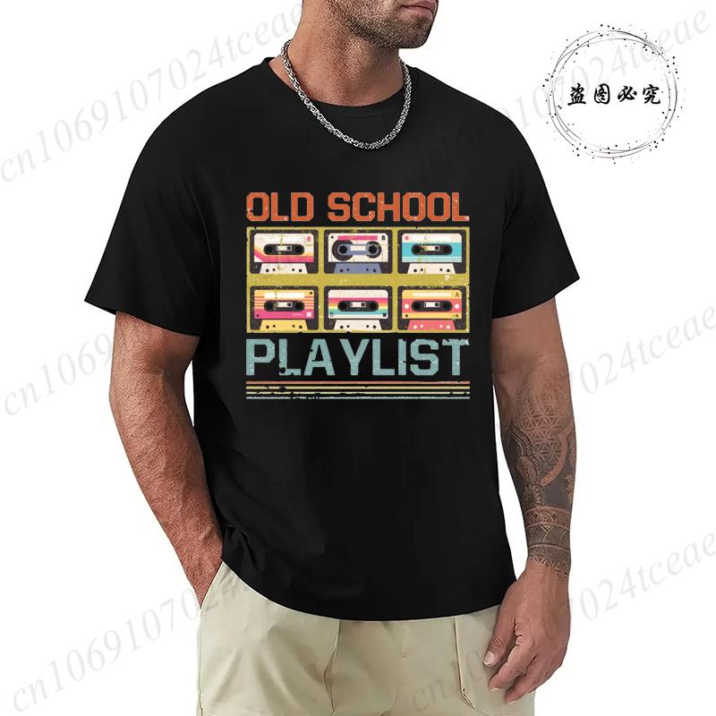 Summer Casual Tshirt Cassette Tape Music 80s Retro Old School Playlist T-shirt Fashion Fitness Tops Tshirt Hip Hop Streetwear