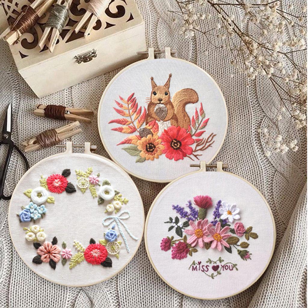 Embroidery Cross  Kit Set for Beginners-Handmade Embroidery DIY Craft