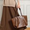 Top Layer Vegetable Tanned Leather Large Capacity Tote Bag Women'S Premium Texture Commuter Shoulder Bag Large Bag
