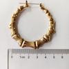 SoHot Trendy Bamboo Hoop Earrings Women Female Gold copper Color Color Classic Zircon