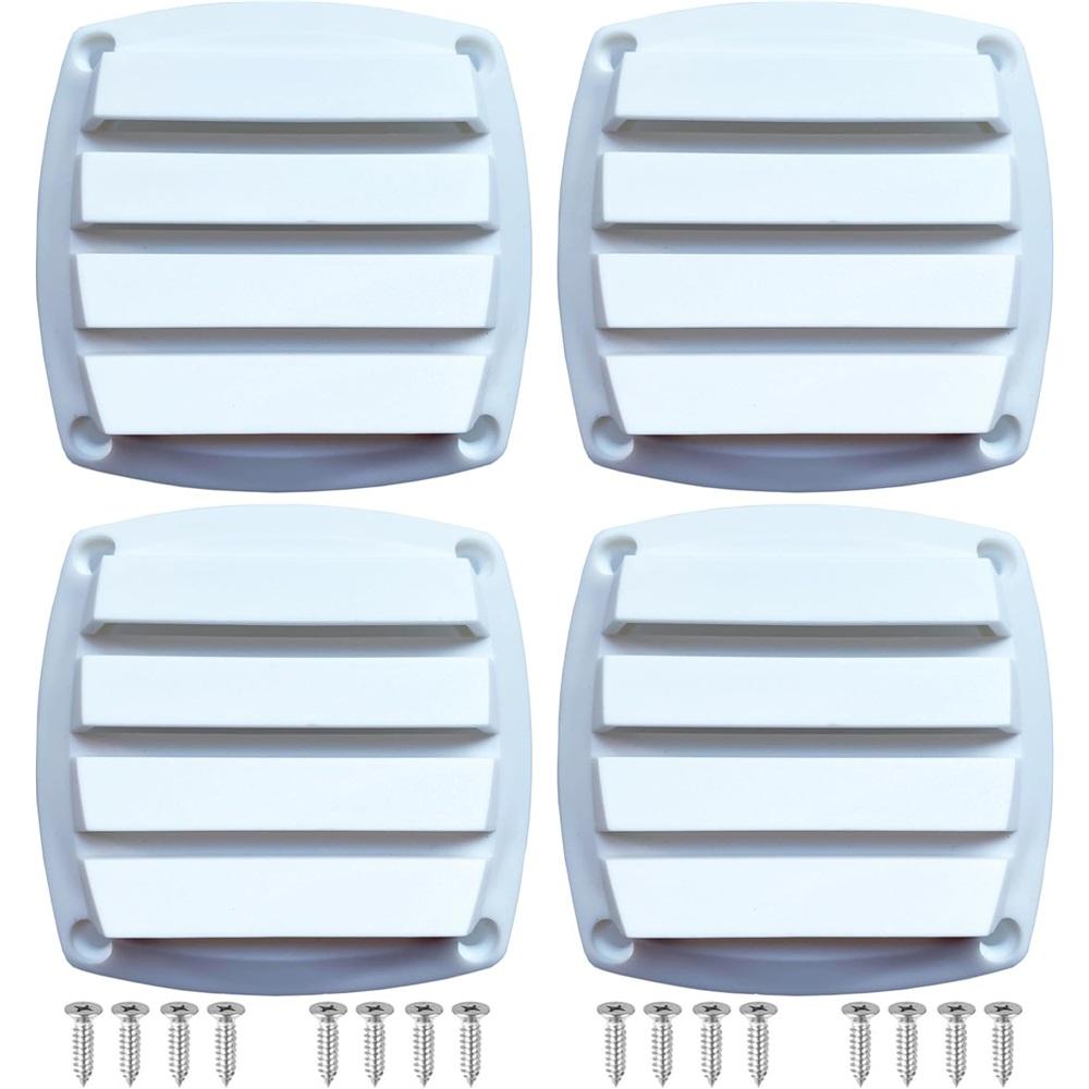 

Квадратный воздухозаборник для морской лодки, черная вентиляционная решетка, бесплатные винты из нержавеющей стали(4 шт.) белый