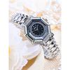Relógio de Pulso Octogonal de Diamante para Mulheres Pulseira de Aço Inoxidável de Luxo Relógio de Quartzo Moda Strass Relógio de Pulso Feminino para Vestir
