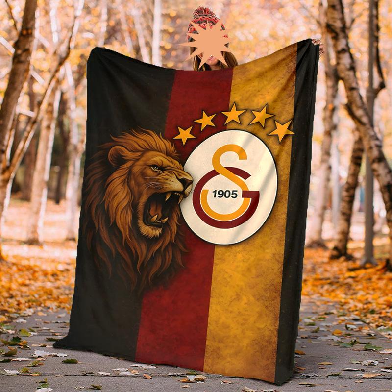 Galatasaray Flannel Blanket Soft Warm All-Season Throw, Design for Camping, Car Travel, Hiking Sofa, Bed, Office Perfect Gift for Parties