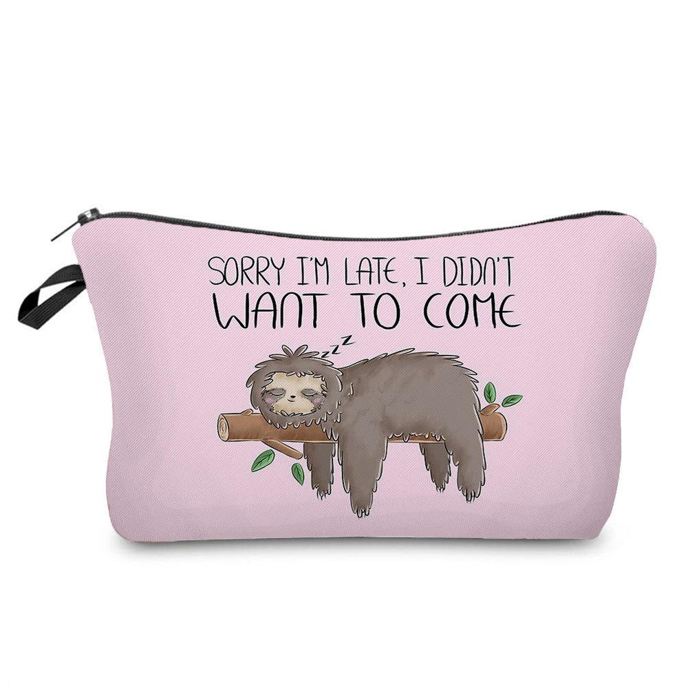 Women Sloth Print Cosmetic Bag Toiletries Organize Travel Storage Case 6403